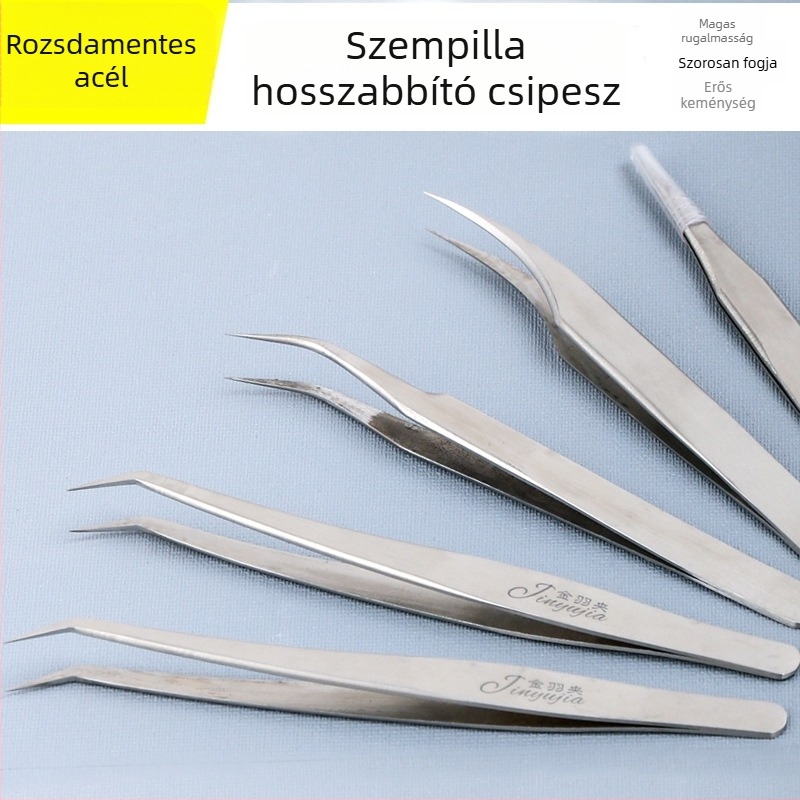 Szempillás csipesz rozsdamentes acélból, hegyes vég, orvosi felhasználás