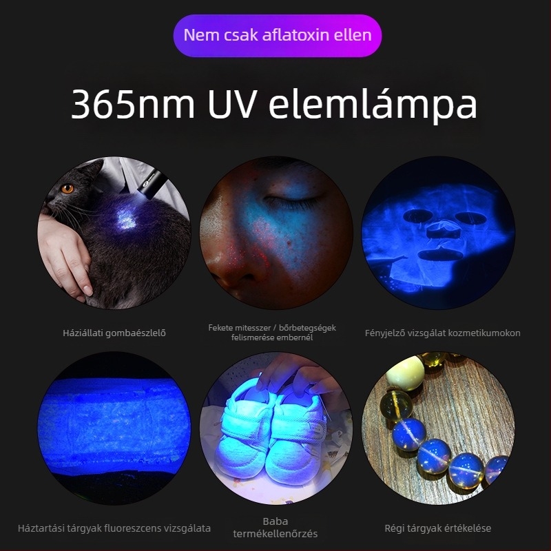 Shenyu 365 nm UV zseblámpa bankjegyek és jáde azonosítására, LED, tölthető, ultra vékony, többfunkciós