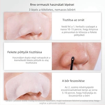 Ruwei orrmaszk mitesszerek eltávolítására – dupla hidratáló formula, 5 darabos csomag, minden bőrtípushoz, 3 év jótállás