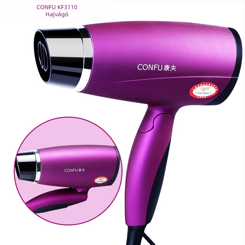 Confu 3110 hajszárító otthoni használatra, 1800W, 220V, összecsukható, túlmelegedés elleni védelem