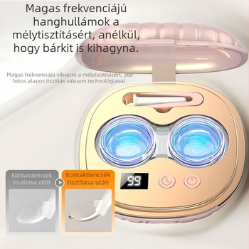 Ultrahangos kontaktlencse-tisztító doboz automatikus öblítéssel — YJ-77, USB töltés, 3.7V, 5W, működési idő legfeljebb 2 óra