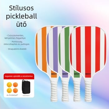 Pickleball ütő készlet - szénszálas ütők, Neli márka, 210 g/db; tartalmaz 2 ütőt, 4 labdát és táskát, teljes súly 540 g