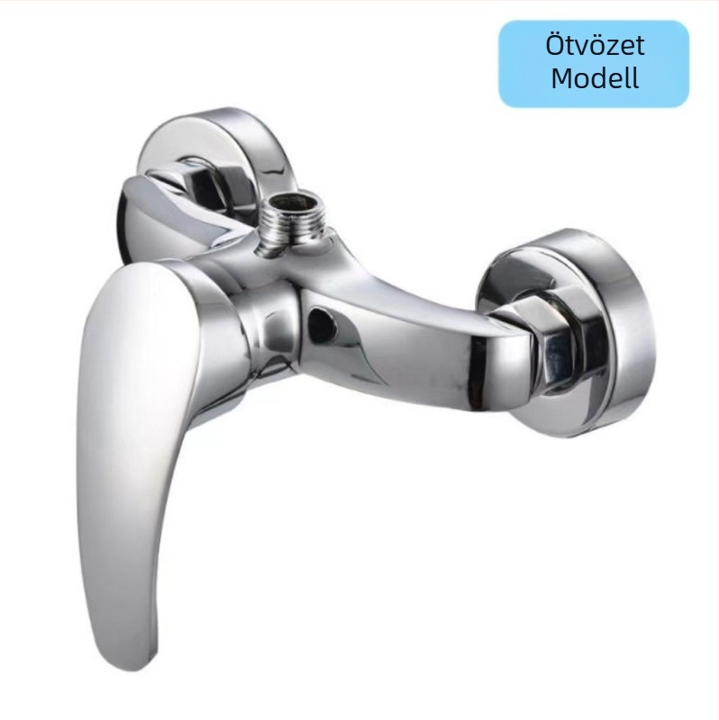 Réz zuhanycsaptele falra szerelt keverő, kerámiás patron, modell Prince Shower, 0–90°C