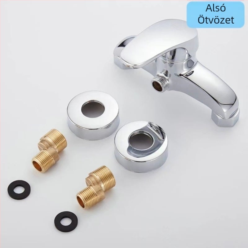 Réz zuhanycsaptele falra szerelt keverő, kerámiás patron, modell Prince Shower, 0–90°C