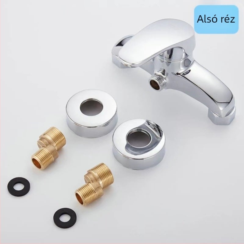 Réz zuhanycsaptele falra szerelt keverő, kerámiás patron, modell Prince Shower, 0–90°C