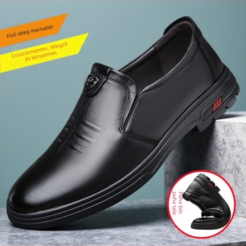 Férfi Slip-On cipő első réteg marhabőrből | felső: első réteg bőr; talp: gumi; lélegző; csúszásmentes; PU belső talp