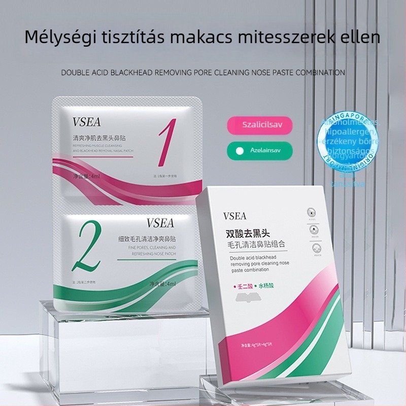 Kétsavas orrmaszk a mitesszerek eltávolítására (azelainsav + szalicilsav) – 40 g, 3 év szavatosság, T-zóna ápolás, VSEA