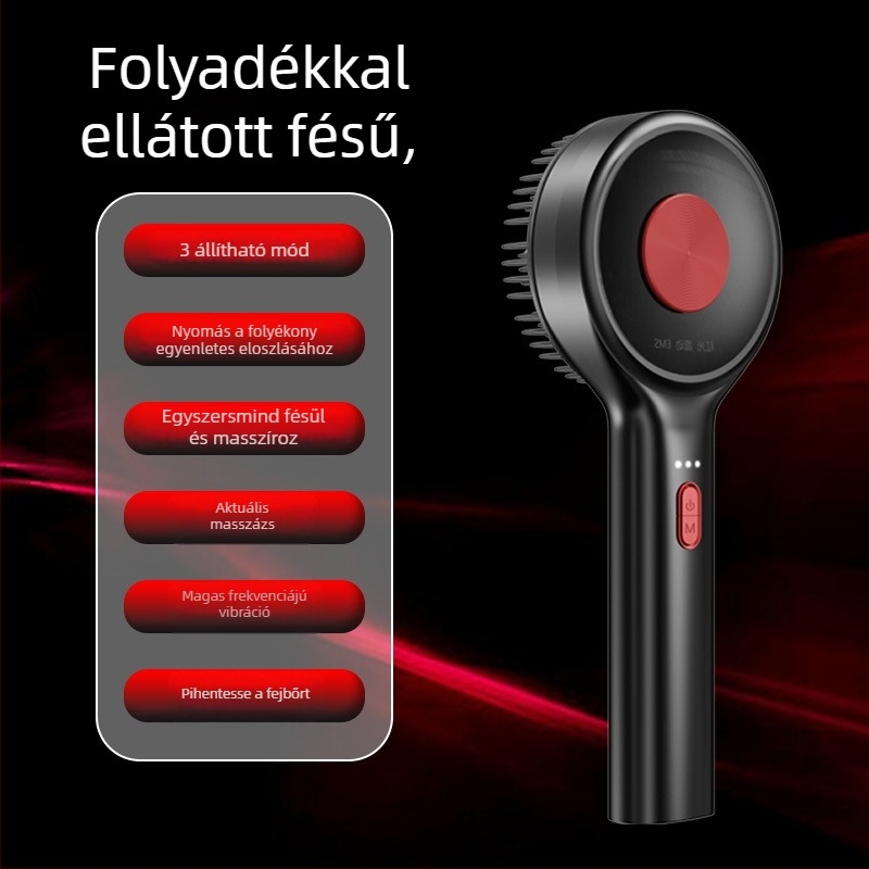Vörös fényű hajnövekedési kefe fejmasszázzsal és gyógyszer-applikátorral – Modell DYS001, Specifikáció 001, Mindenki számára alkalmas