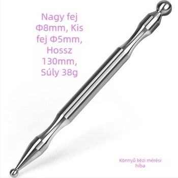 Rozsdamentes acél akupunktúrás masszázsbot, hordozható, 40 g, logóval