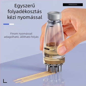 Speciális fejbőr-alkalmazó gördítő gömbbel olaj és tápláló oldathoz – hordozható masszírozó beépített 800–1000 mAh akkumulátorral, IPX0