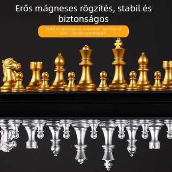 Gyerekeknek szánt mágneses sakkkészlet táblával (Anyag: műanyag; Mágneses figurák; Tartalmaz táblát; Gyermekeknek alkalmas; Típus: sakk)