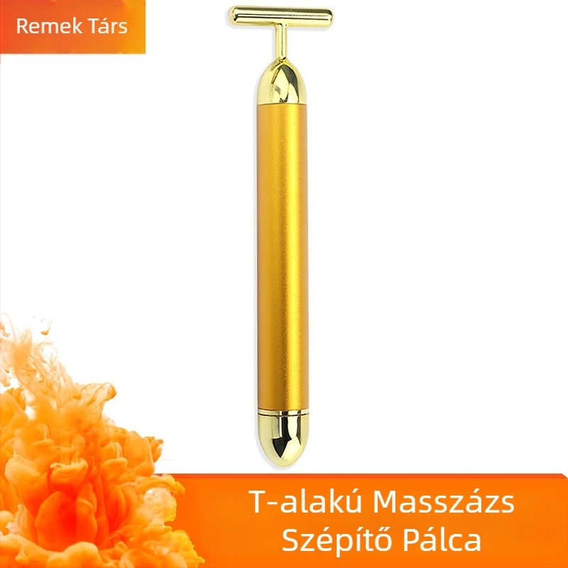 Tip T, 24K arany elektromos arcmasszírozó pálca V-arc feszesítéséhez – arcbőr szépség eszköz, egy sebesség, otthoni használatra