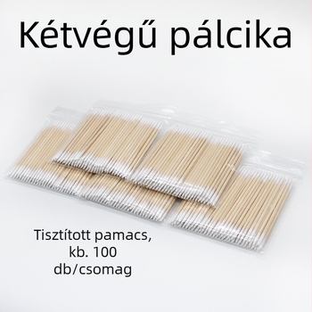 Kétoldalas vattapálcika, egyszer használatos szépségápolási eszköz a szemöldök tisztításához, hegyes végek, nettó tömeg 16 g