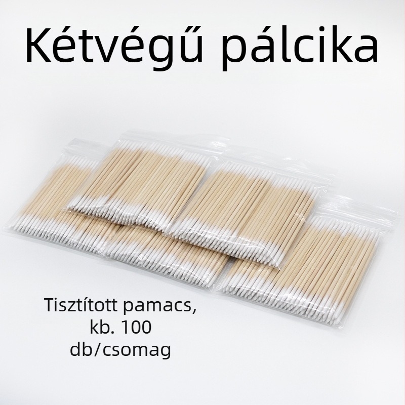 Kétoldalas vattapálcika, egyszer használatos szépségápolási eszköz a szemöldök tisztításához, hegyes végek, nettó tömeg 16 g