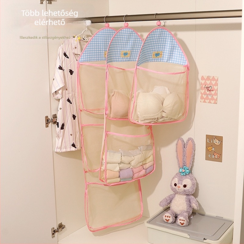 Cartoon mintás falra szerelhető fehérnemű és zokni tároló táska, poliészter; Márka: Cute and Transparent; Cikkszám: Lh126
