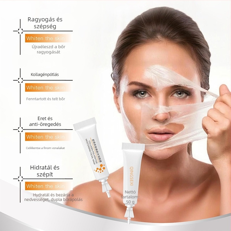 Qingxi Kollagénpeptid Hidratáló Peel-off Arcpakolás – 50 ml, Hidratálás, Feszesítés, Nyugtatás