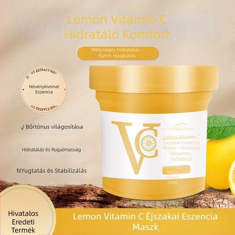 Dr. Bounce Citromos C-vitaminos éjszakai esszencia maszk — krém-gél maszk, hidratál és megnyugtatja a bőrt, normál bőrtípushoz, 3 éves szavatosság