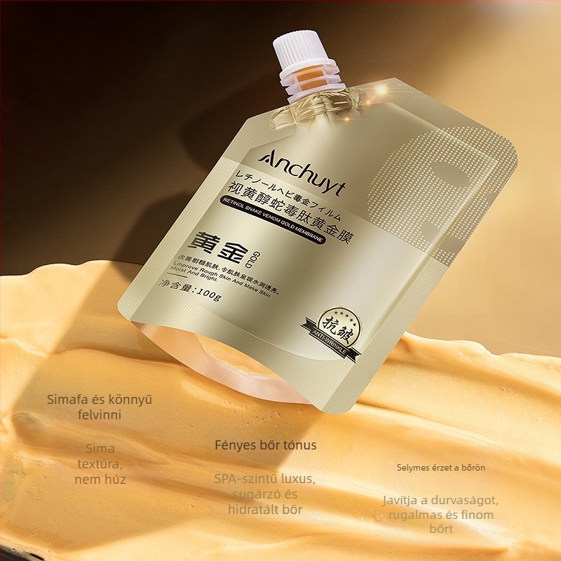 Retinollal, kígyóméreg-peptiddel és aranyfilmmel készült krém-gél peeling maszk – lifting, feszesítés, anti-aging, hidratáló (100 ml)