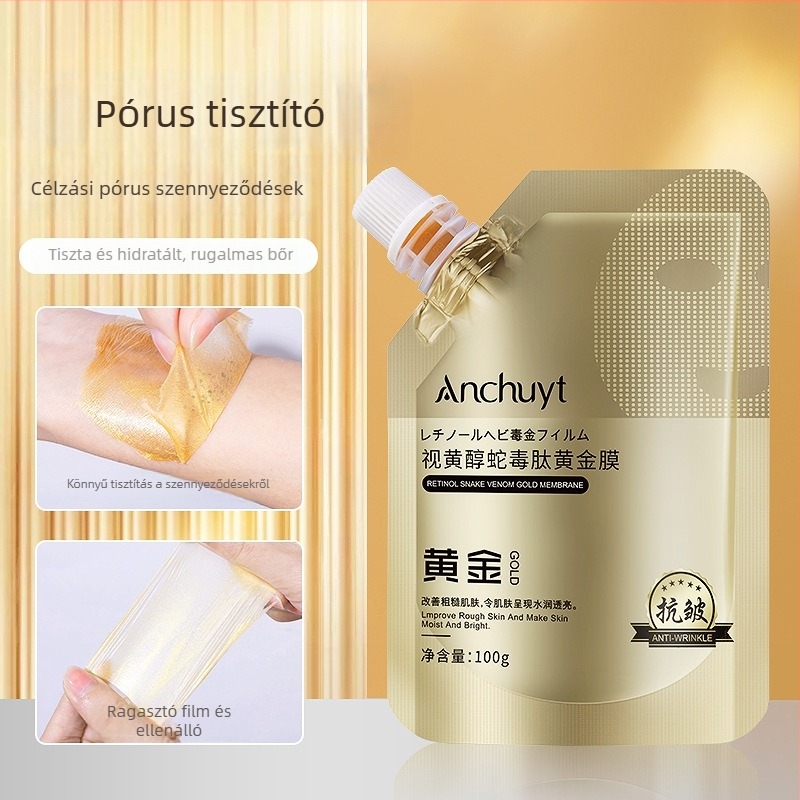 Retinollal, kígyóméreg-peptiddel és aranyfilmmel készült krém-gél peeling maszk – lifting, feszesítés, anti-aging, hidratáló (100 ml)