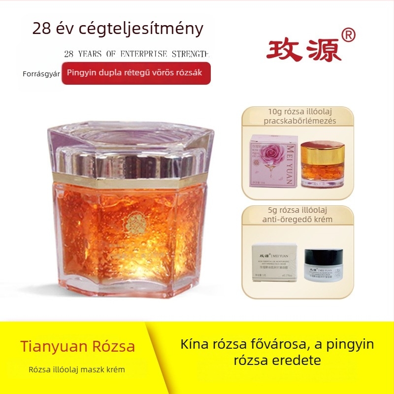 Rózsa hidratáló krém-gél maszk normál, zsíros és száraz bőrtípusokra (3 év lejárati idő, nem importált)