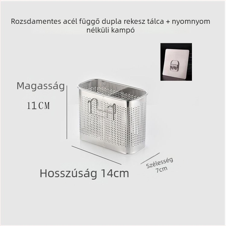 Akasztós evőpálcika tartó, négyzet alakú szárító rács, penészmentes, PP anyag