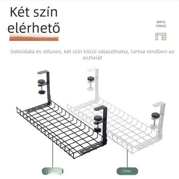 Asztal alatti kábelkezelő, acél, egyszerű és modern stílus, asztali tárolás (Anyag: acél; Stílus: egyszerű és modern; Bevezetés: 2013 nyár; Tárolási hely: asztal; Márka: Three cats)