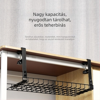 Asztal alatti kábelkezelő, acél, egyszerű és modern stílus, asztali tárolás (Anyag: acél; Stílus: egyszerű és modern; Bevezetés: 2013 nyár; Tárolási hely: asztal; Márka: Three cats)