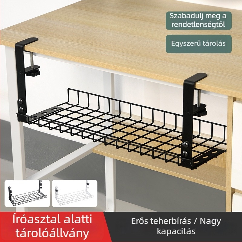 Asztal alatti kábelkezelő, acél, egyszerű és modern stílus, asztali tárolás (Anyag: acél; Stílus: egyszerű és modern; Bevezetés: 2013 nyár; Tárolási hely: asztal; Márka: Three cats)