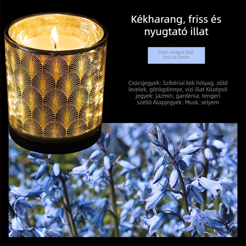 Nothing illatos aromaterápiás gyertya, pohár alakú, kevert viaszból, részben kézi, részben gépi kivitelezés