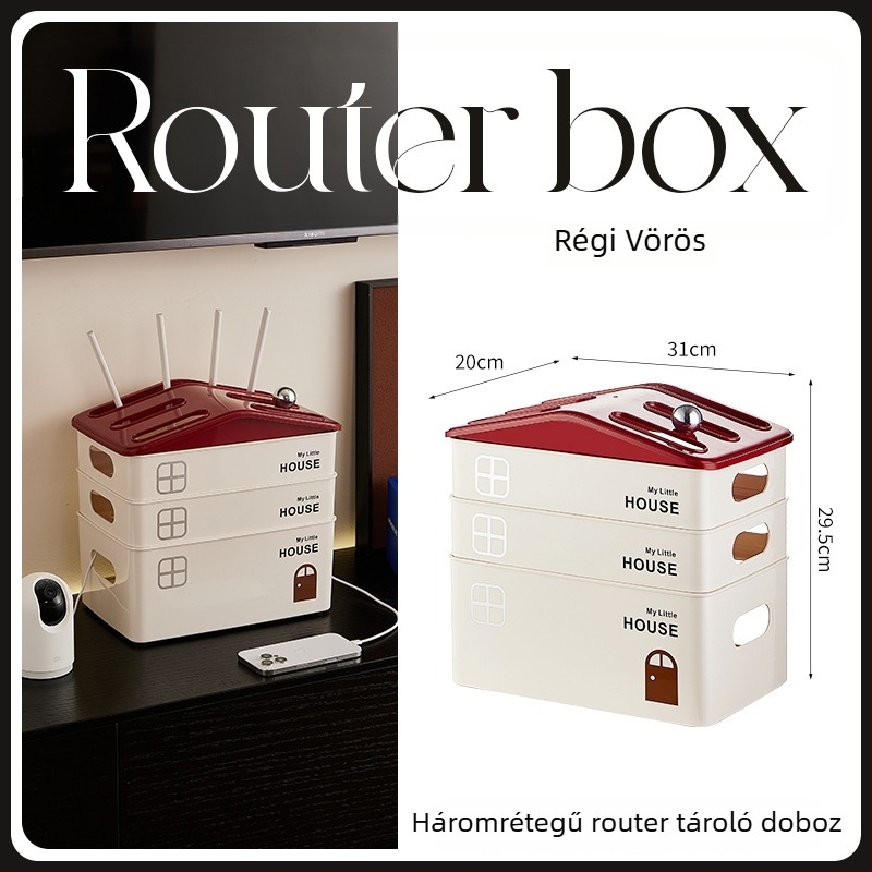 Router tároló doboz – többfunkciós, modern minimalist stílus, 2 L kapacitás, modell 7064, logó nyomtatás elérhető