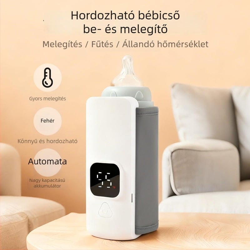 DL-568 baba tejmelegítő, USB-töltővel, 5V, 18W, mechanikus üzemmód, időzítő nélküli, hordozható cumisüveg melegítő