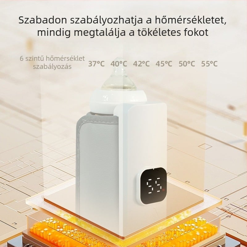 DL-568 baba tejmelegítő, USB-töltővel, 5V, 18W, mechanikus üzemmód, időzítő nélküli, hordozható cumisüveg melegítő