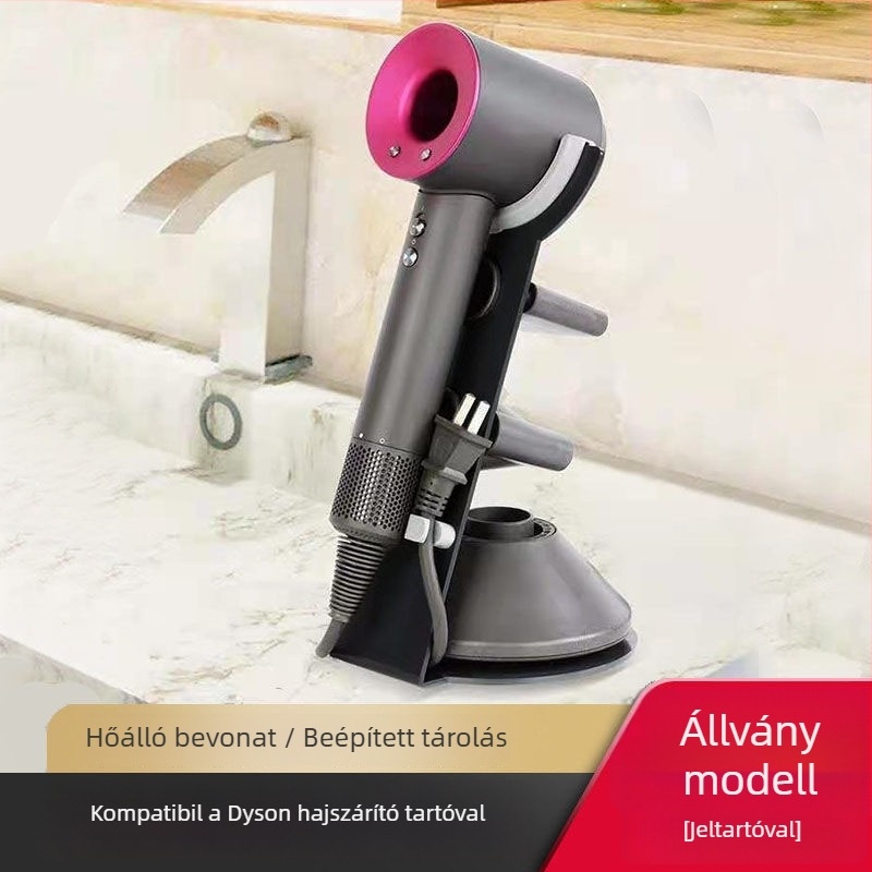 Dyson hajszárító tartó és tároló – fúrás nélküli asztali szerelés, szénacél, többfunkciós barber műhelyhez