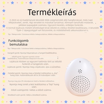 Papagáj beszédtanító készülék – műanyag test, felnőtt korú, márka Happy Parrot, madarak számára