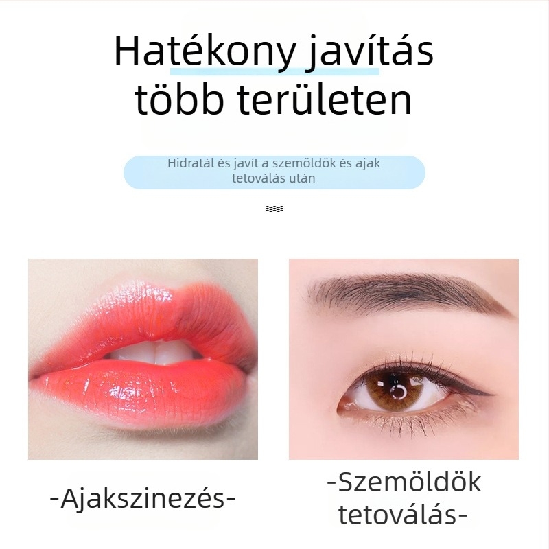 Félig tartós tetoválás-javító gél szemöldök-, szemhéj- és ajak tetoválásokhoz; tisztító krém