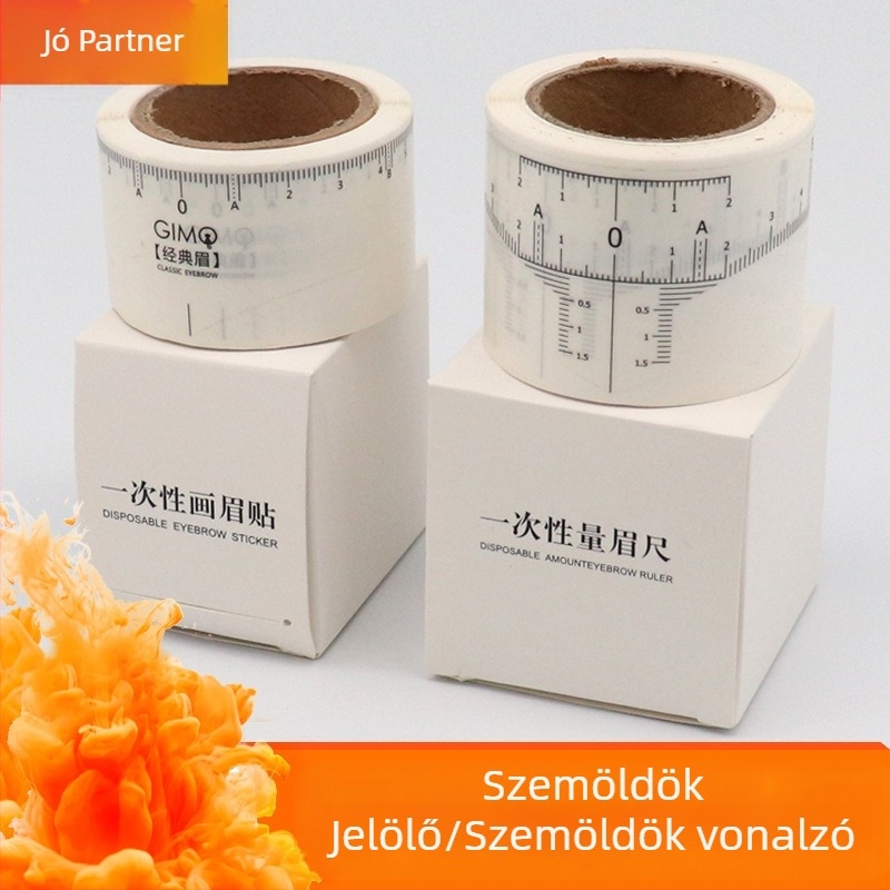 Egyszer használatos szemöldök vonalzó szalag kezdőknek — szemöldök tetoválási skála, 60 g nettó tömeg, segédeszköz
