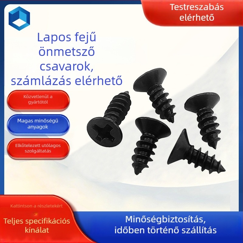 Öncsavarok, hornyolt fejű, kereszttárcsás meghajtású, nikkelezett, szénacél 4.8