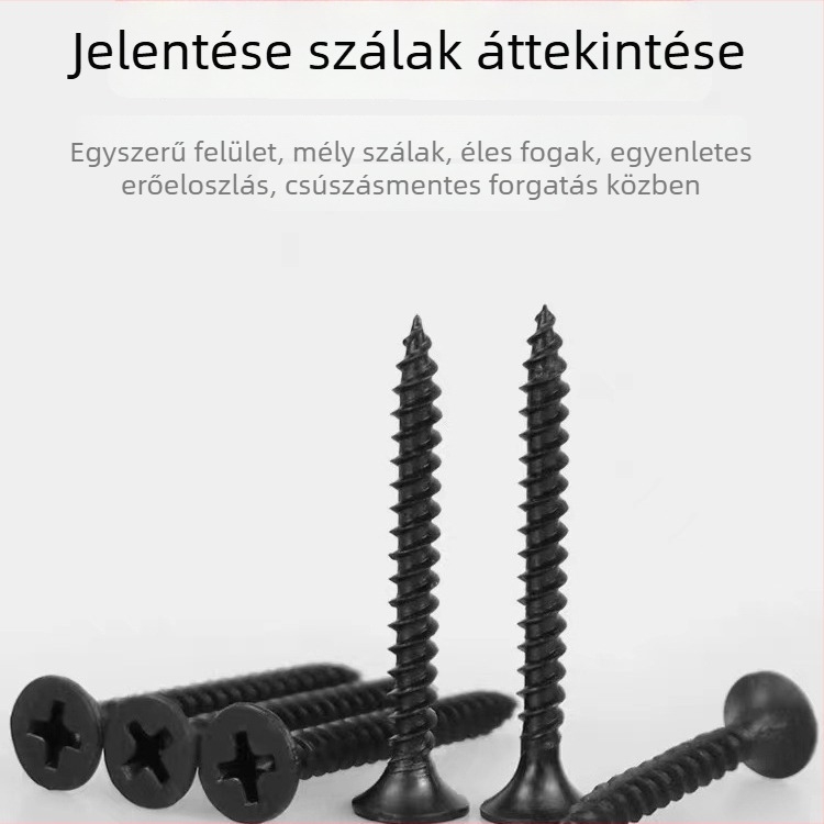 Önmenetes csavarok süllyesztett fejű, foszfátolt felületű, szénacél 1022, 8,8-as osztály, GB/T 14210-1993 szabvány