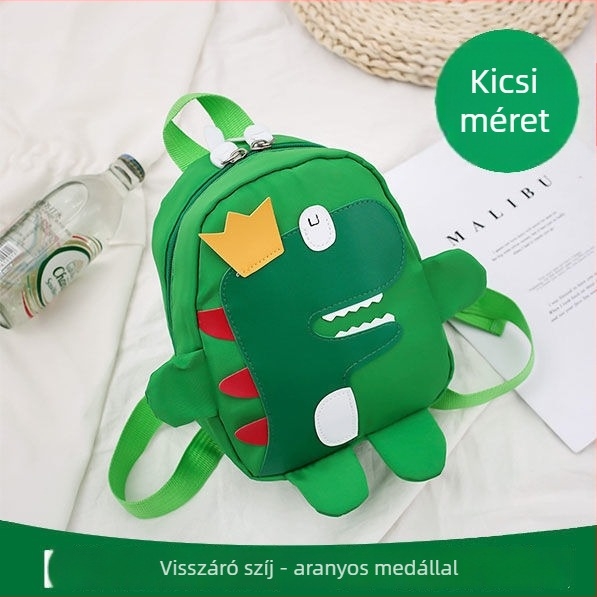 Gyerek hátizsák dinóval – légáteresztő, kopásálló, uniszex, iskolába való, poliészter bélés