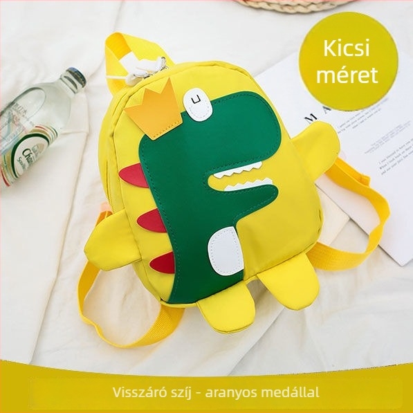 Gyerek hátizsák dinóval – légáteresztő, kopásálló, uniszex, iskolába való, poliészter bélés