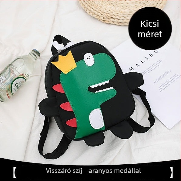 Gyerek hátizsák dinóval – légáteresztő, kopásálló, uniszex, iskolába való, poliészter bélés