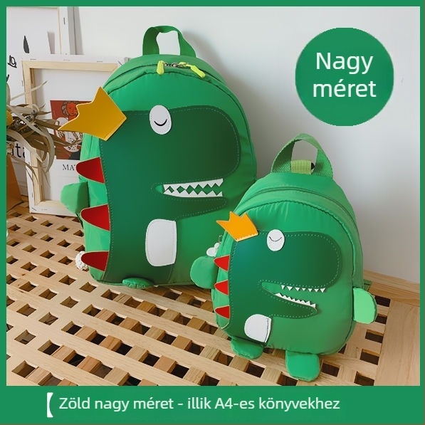 Gyerek hátizsák dinóval – légáteresztő, kopásálló, uniszex, iskolába való, poliészter bélés