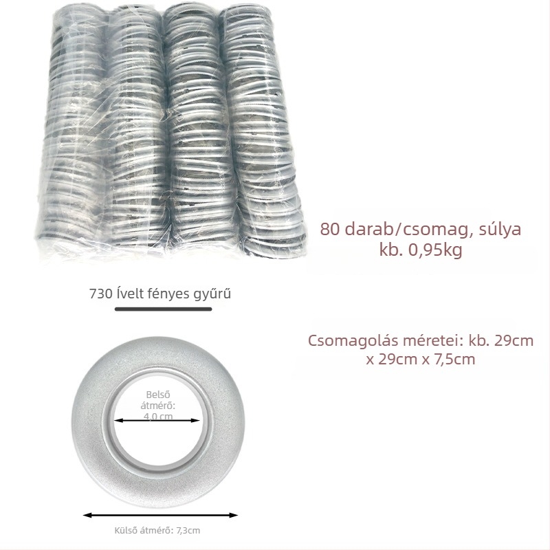 PP függönygyűrű – megerősített, perforált gyűrű, függönycsat, Anyag: PP, Stílus: Modern minimalizmus, Nem személyre szabható