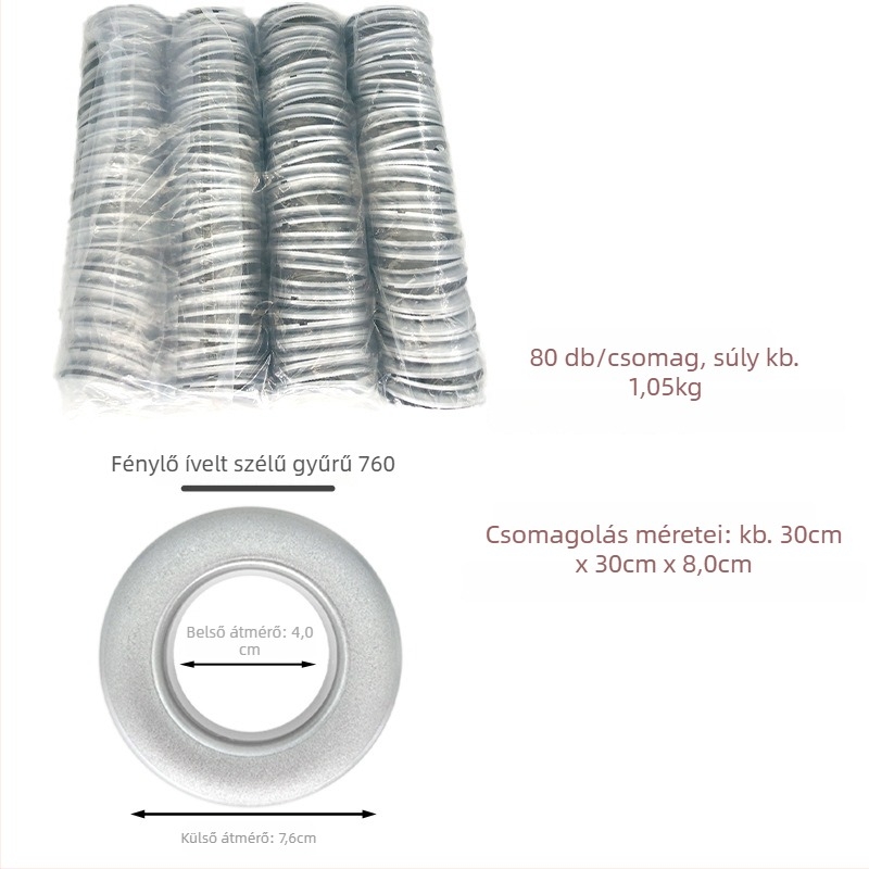 PP függönygyűrű – megerősített, perforált gyűrű, függönycsat, Anyag: PP, Stílus: Modern minimalizmus, Nem személyre szabható