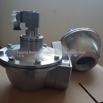 Elektromágneses impulzus szelep, derékszögű típus, DMF-Z-62S modell, Bowen Pneumatic, ötvözet acél, nominális átmérő 62