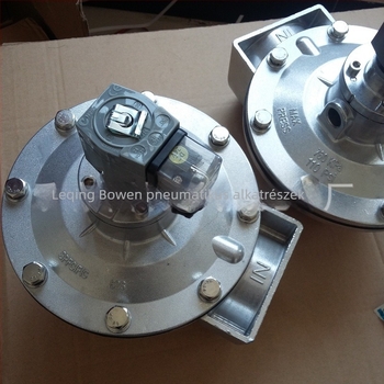 Elektromágneses impulzus szelep, derékszögű típus, DMF-Z-62S modell, Bowen Pneumatic, ötvözet acél, nominális átmérő 62