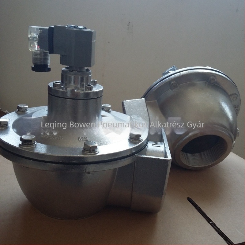 Elektromágneses impulzus szelep, derékszögű típus, DMF-Z-62S modell, Bowen Pneumatic, ötvözet acél, nominális átmérő 62