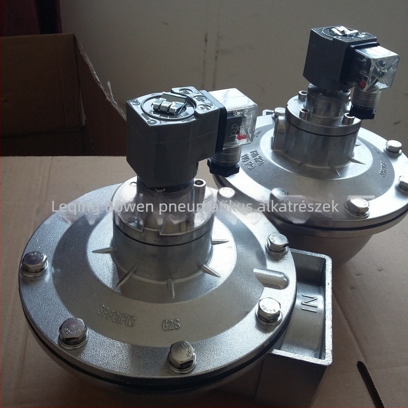 Elektromágneses impulzus szelep, derékszögű típus, DMF-Z-62S modell, Bowen Pneumatic, ötvözet acél, nominális átmérő 62