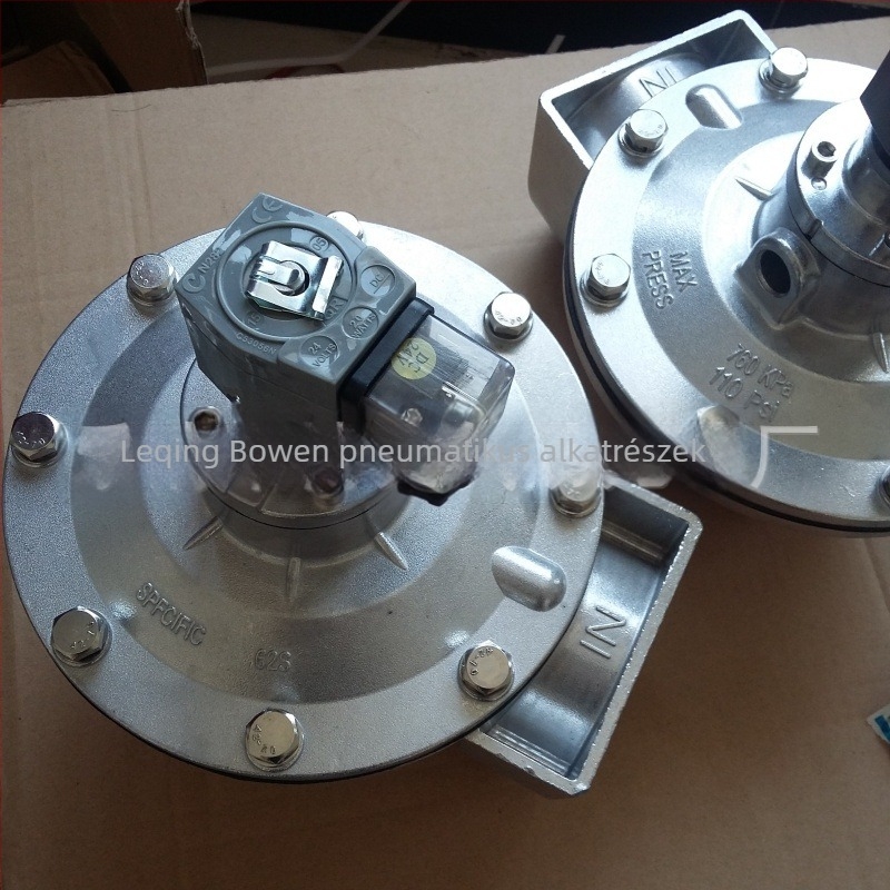 Elektromágneses impulzus szelep, derékszögű típus, DMF-Z-62S modell, Bowen Pneumatic, ötvözet acél, nominális átmérő 62