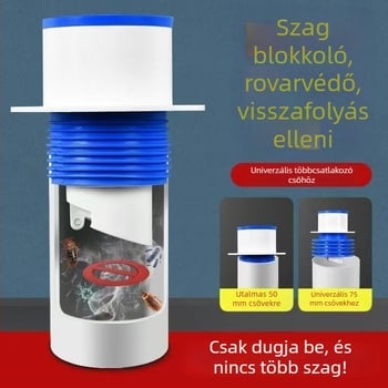 Műanyagból készült blokkolt padlólefolyó anti-odor tömítéssel és visszafolyás elleni szeleppel, brit stílusú csatornázás